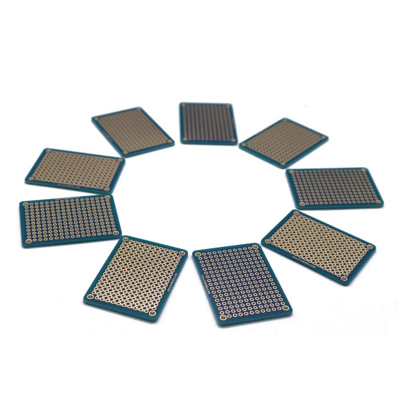 Treedix تريدكس 9 قطع لوحة دائرية صغيرة قابلة للحام لوحة عالمية PCB درع نموذج مزدوج الجوانب ثقوب مطلية بالذهب متوافقة مع مجموعة أردوينو وراسبيري باي درع النمذجة والاختبار - Image 5